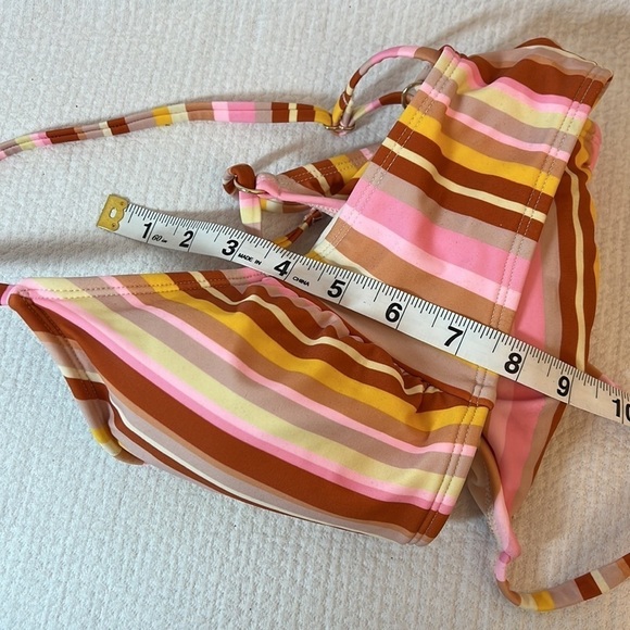Xhilaration Vertical Stripes Bikini Set Scoop‎ Neck Bralette Cheeky Bottom XL - Picture 16 of 16
